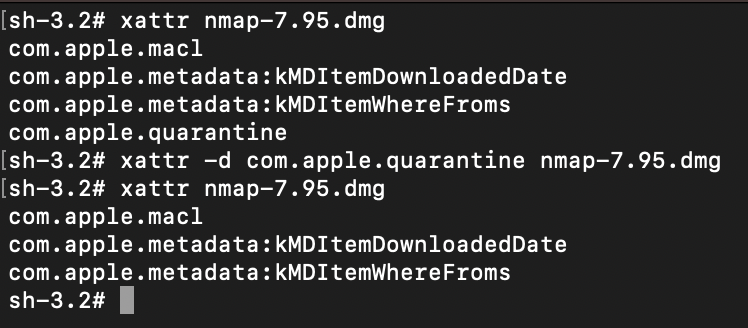 Removing the quarantine attribute