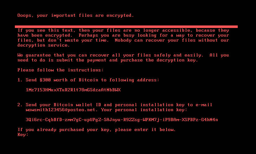 Figure 7. Original NotPetya ransom note Figure 7. Original NotPetya ransom note.