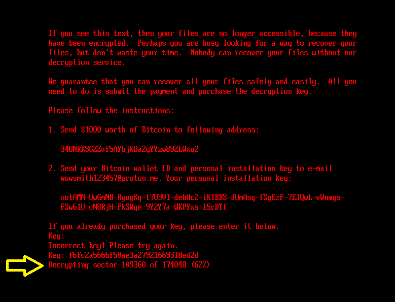 Figure 9. Decryption status shown to a victim after entering a valid key Figure 9. Decryption status shown to a victim after entering a valid key