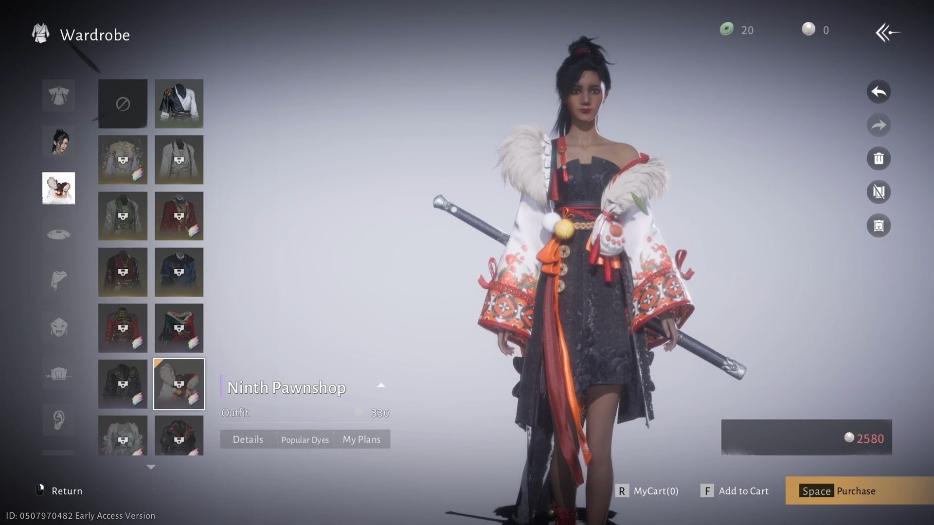 A fur-lined dress and jacket combo in Where Winds Meet that's only available if you've got the currency to spend.