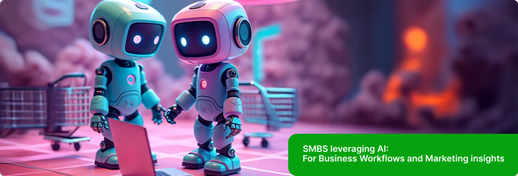 Visual showing AI agents working collaboratively with small business teams to streamline sales and service processes.  