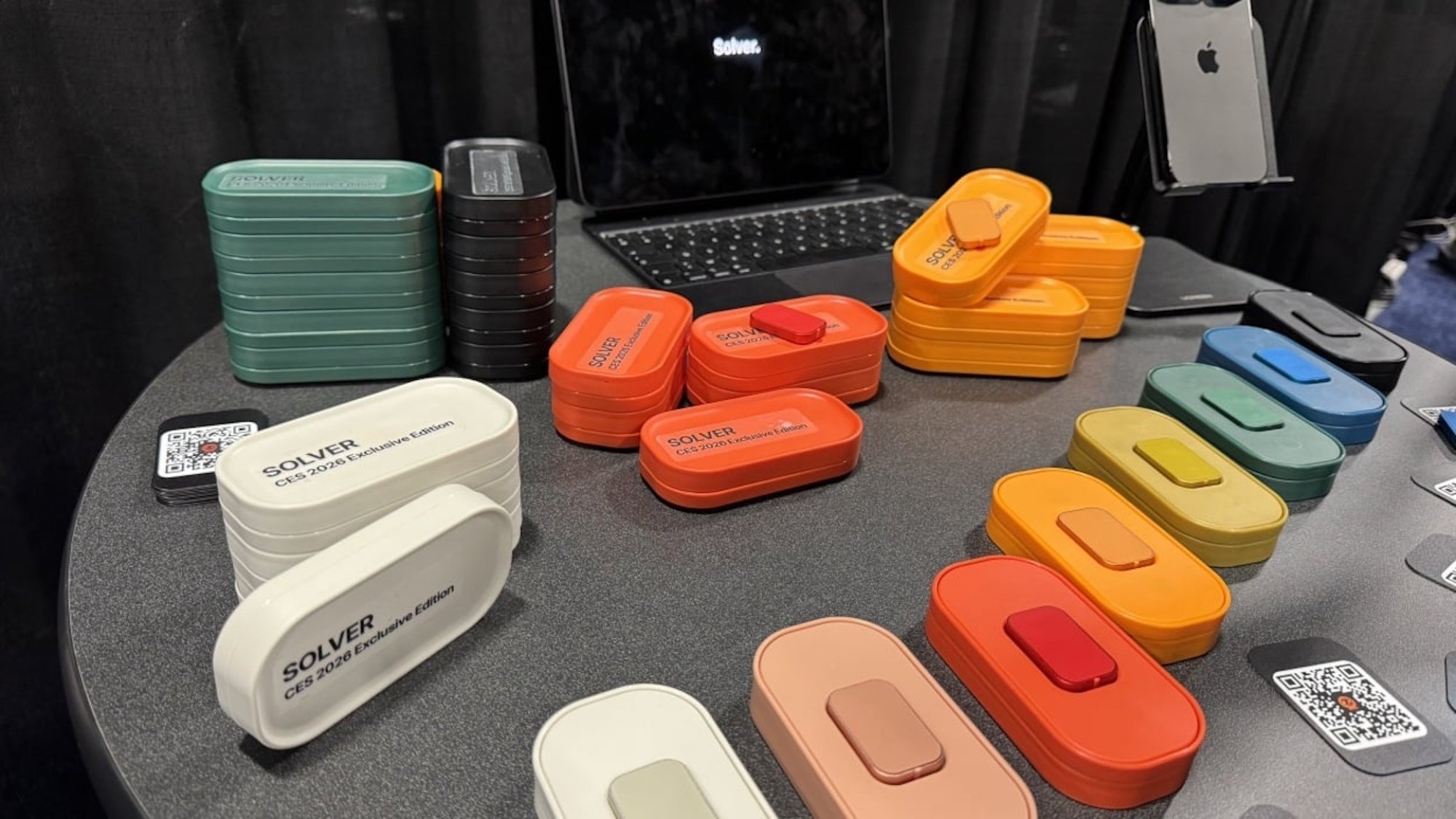 Solver's small, rectangular object that adds a pair of magnetic, configurable haptic buttons to your phone.